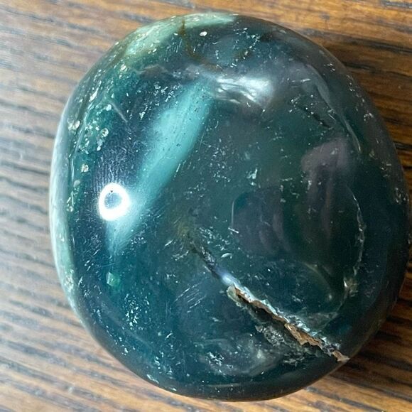 Ocean Jasper palm stone crystal natural druzy clouds agate agatized green - Picture 1 of 8